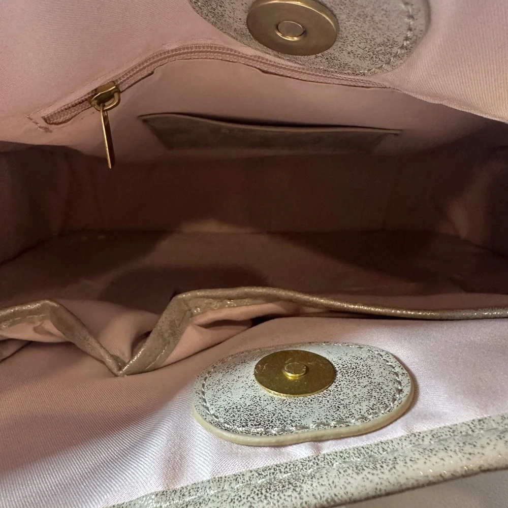 NEW Women’s Style & Co Metallic Gold Whipstitch Shoulder Bag and Zip Wallet - Picture 6 of 13